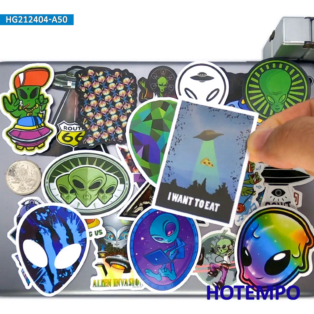 20/30/50PCS Retro Aliens Stickers Space Roswell ET UFO Funny Decals for Luggage Phone Laptop Helmet Bike Car Motorcycle Sticker