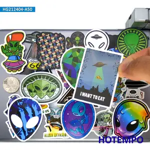 20/30/50PCS Retro Aliens Stickers Space Roswell ET UFO Funny Decals for Luggage Phone Laptop Helmet Bike Car Motorcycle Sticker 8 best sales stickers ufo - №4