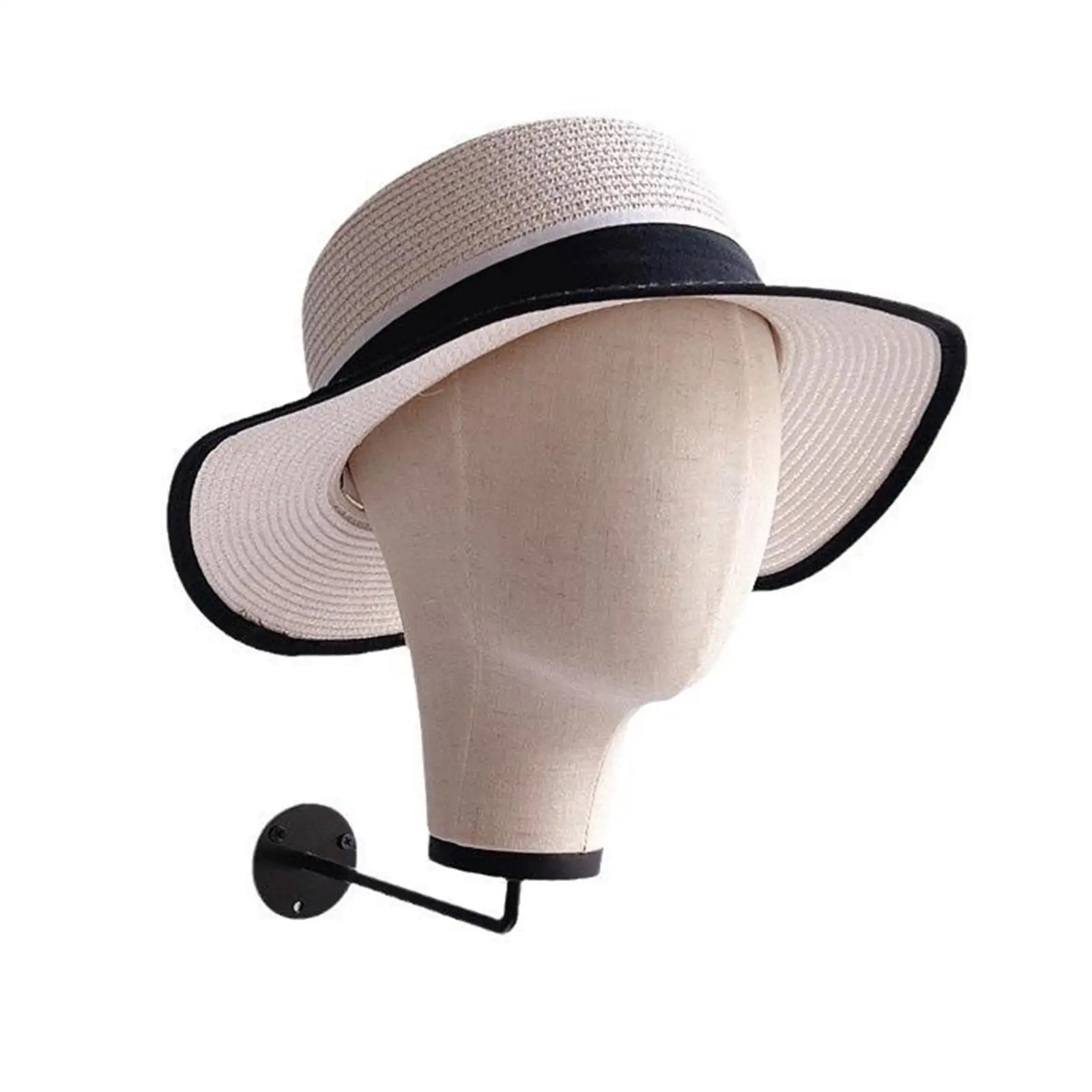 Soporte de pared para cabeza de maniquí para pelucas, sombreros, gorras, Simple de instalar, soporte de exhibición multiusos para sombreros, soporte