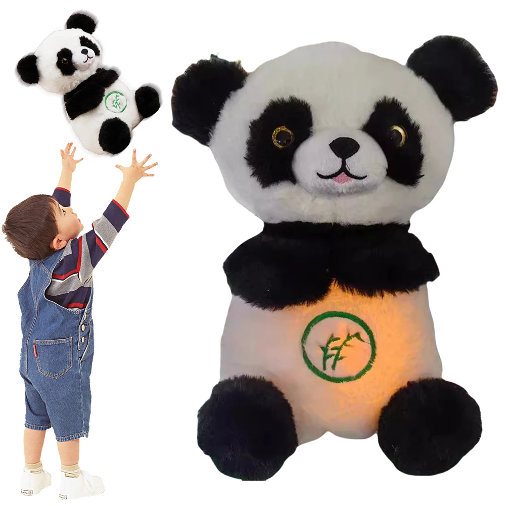 

Baby Rhythmic Sleeping Toy with Breathing Movement & Sound Soft Panda Stuffed Toy Cartoon Panda Music Soothing Toy for Soothing