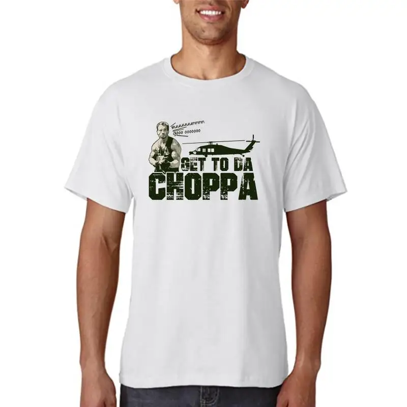 The Predator 2 3 Arnold Schwarzenegger Get To The Da Choppa Chopper Dvd T-Shirt Cotton Harajuku Hip Hop Tee Shirt