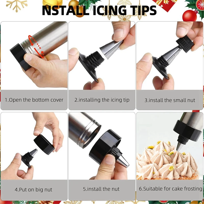 Spritz Cookie Kit,13 Cookie Discs+6 Icing Nozzles Perfect for DIY Christmas Cookies and Decorating Cookies Retail