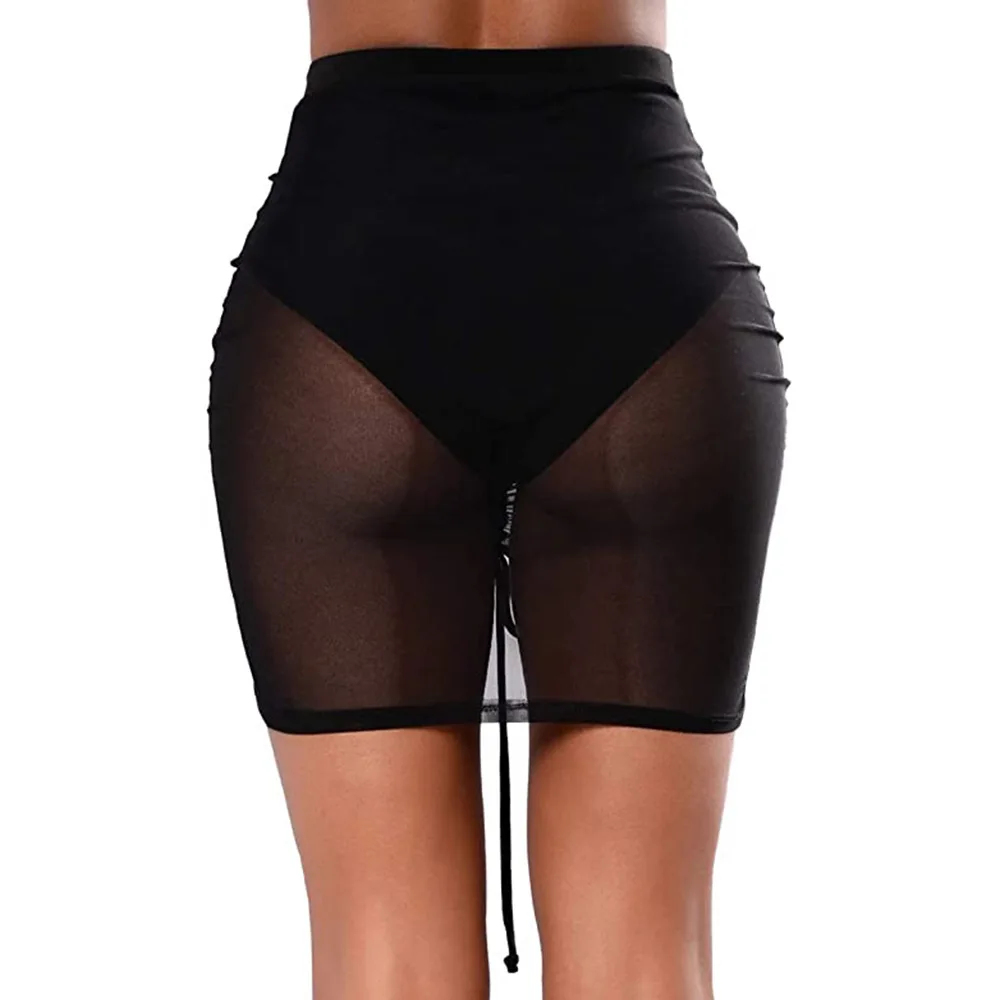 

Sexy Club f Skirt Women's Summer New Bla Me Transparent ort Skirt Bodycon Skirt Pure Color Other/Other Fabric