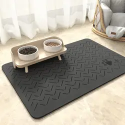 Absorbent Pet Feeding Mat-No Stains Quick Dry Dog Mat for Food and Water Bowl-Rubber Backing Dog Food Mat   for Messy Drinkers