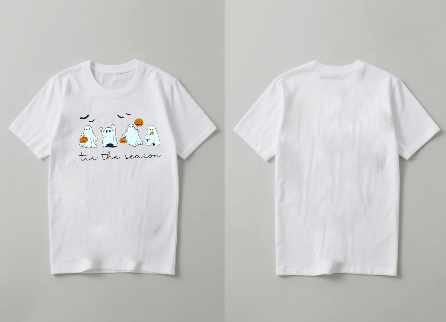 2025 T-shirt a maniche corte stampata serie Halloween Ghost Pumpkin Bat di nuova moda per uomo e donna top casual girocollo