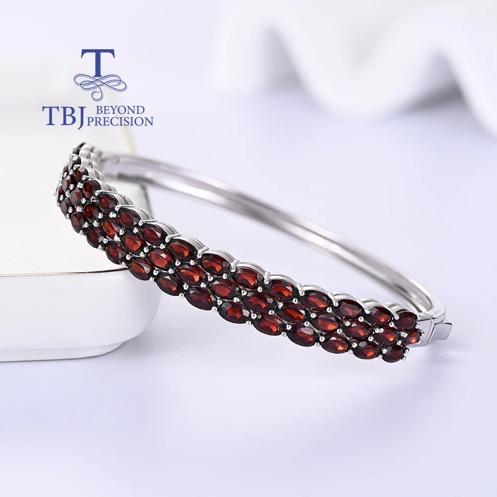 Gorgeous style Natural garnet sterling silver bracelet Light luxury fashion jewelry for women anniversary & birthday gifts