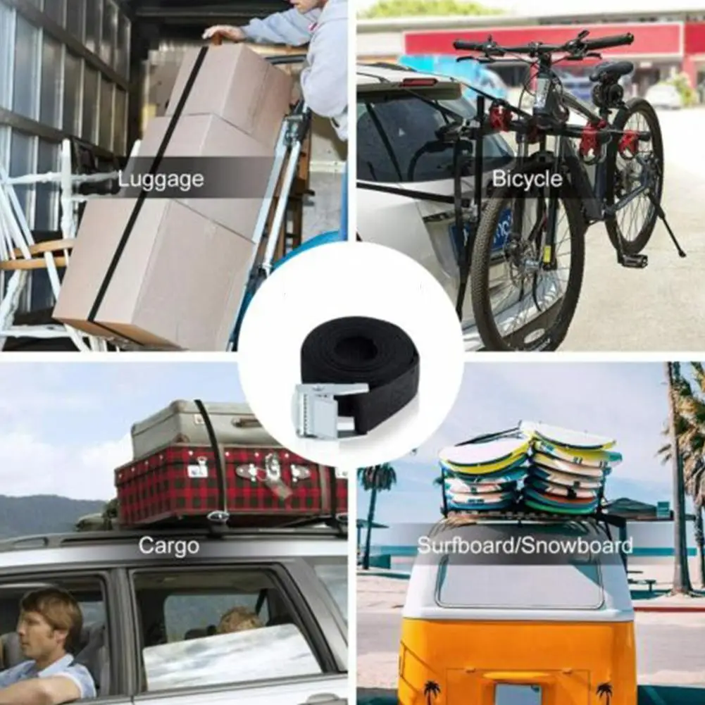 

1/3/5Pcs 40cm Black Buckle Tie-Down Belt Car Luggage Bag Cargo Straps for Car Motor Metal Buckle Tow Rope Strong Ratchet Belt