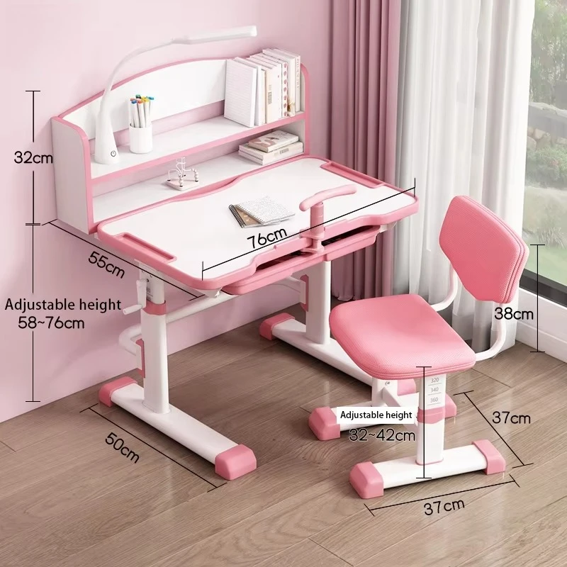 Wholesale Price Student Study Desk and Chair Set - Home Furniture with Eye-Care Light & Sitting Posture Corrector