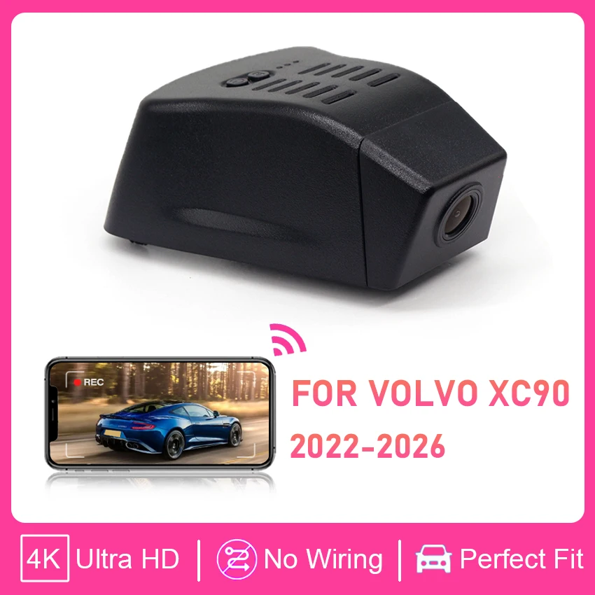 

Видеорегистратор UHD 4K 2160P с Wi-Fi, аксессуары для автомобиля, DVR, Plug and Play, ночное видение, для Volvo XC90 2023-2026