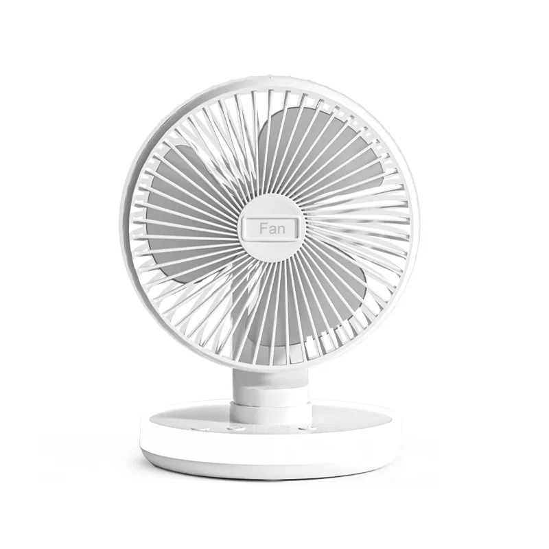 New Shake Head Desktop Fan Wind Force 4-speed Adjustable USB Fan LED Lamp Desktop Fan 3-color Adjustable Wind