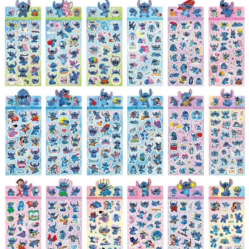 

20/100 шт., наклейка Disney Lilo & Stitch, милая наклейка со стежком, детские наклейки, декоративные наклейки «сделай сам», канцелярские товары, оптовая продажа