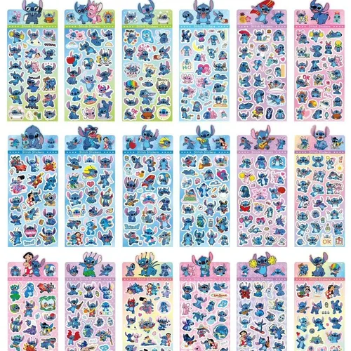 20/100 Uds. Pegatina de Lilo y Stitch de Disney, pegatina de punto bonita, calcomanías para niños, pegatinas decorativas Diy para contabilidad, papelería al por mayor