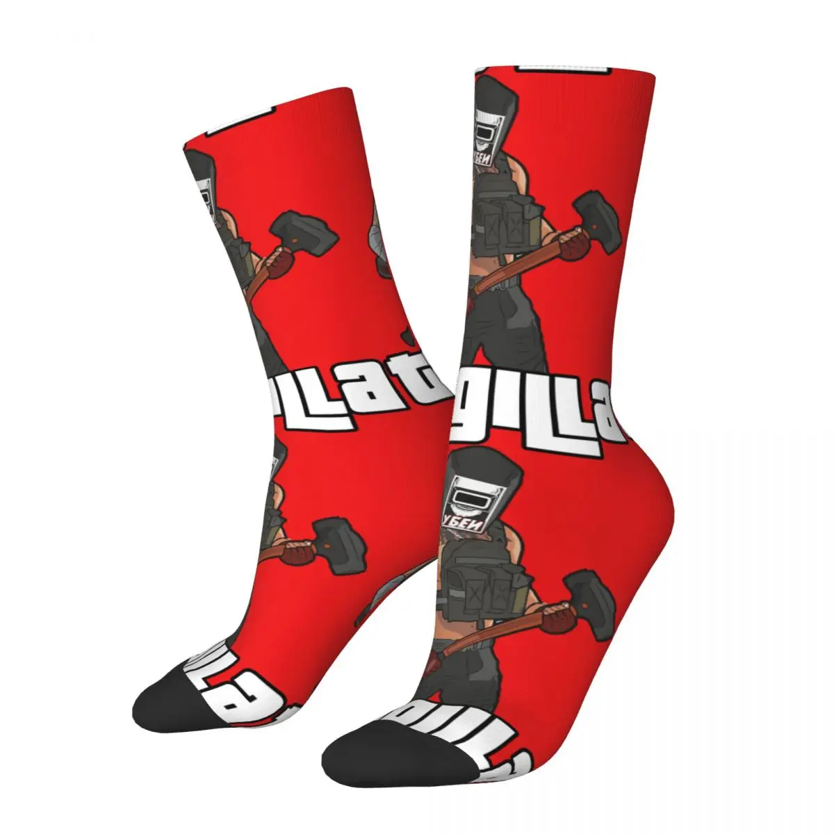 Hip Hop Retro Tagilla GTA Style Crazy Men's compression Socks Unisex Escape from Tarkov FPS RPG MMO Game Street Style Crew Sock