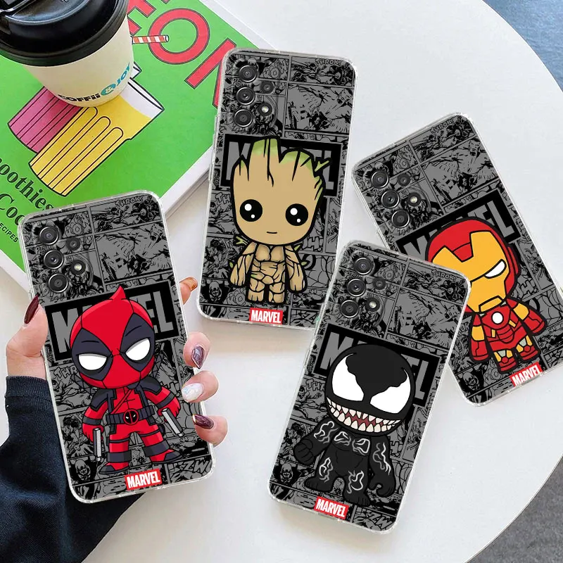 

Cute Deadpool Marvel Venom Groot Clear Case For Samsung Galaxy A57 A37 A56 5G A36 A55 A54 A35 A26 A07 A17 A16 A06 A36 A15 Cover