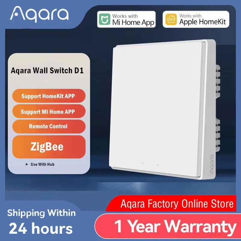 

Настенный переключатель Aqara D1 ZigBee, кнопка умного выключателя света, пульт дистанционного управления для умного дома, пожарный провод с/без нейтрали для Mi Home Homekit