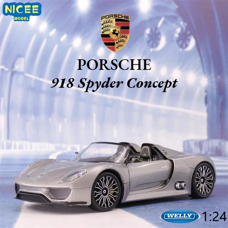 WELLY 1:24 Porsche 918 Spyder Concept sports car Simulation Diecast Car Metal Alloy Model Car kids toys collection gifts B152