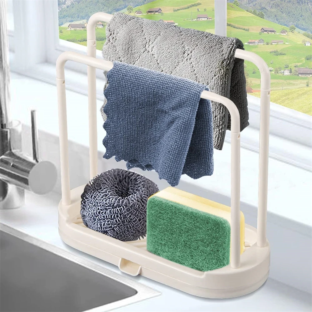 Kitchen Rag Drain Stand Kitchen Accessories Sink Drainage Shelf Sink Drain Storage Basket for Sponge Rag Wire Ball 1/2/3PCS