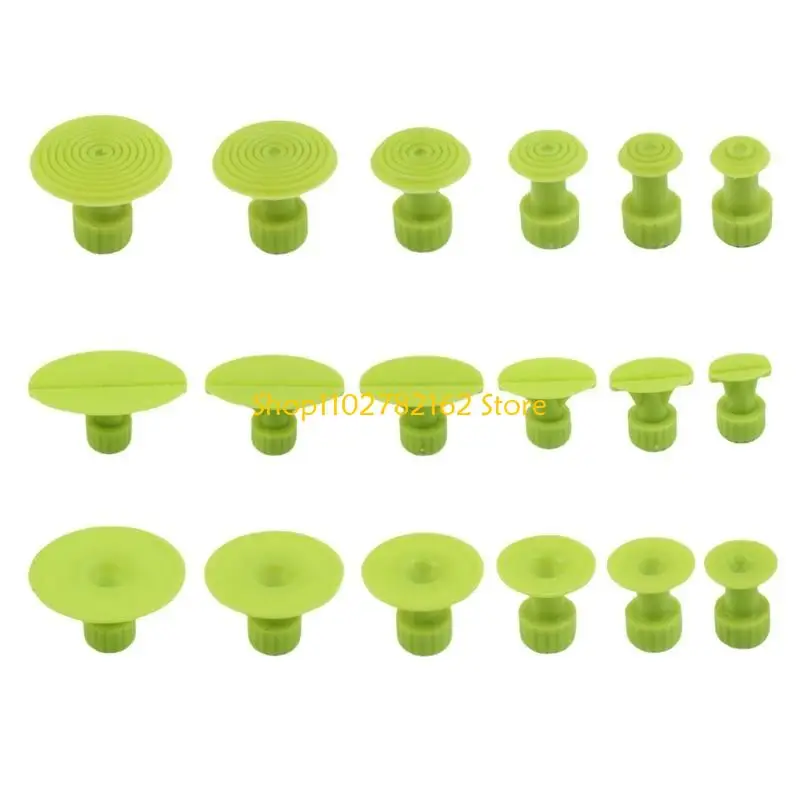 

547B 18Pcs Green Dent Pull Tabs Car Body Restoration Tool Suitable For Various Vehicle Parts Dent Size Professional Home Use