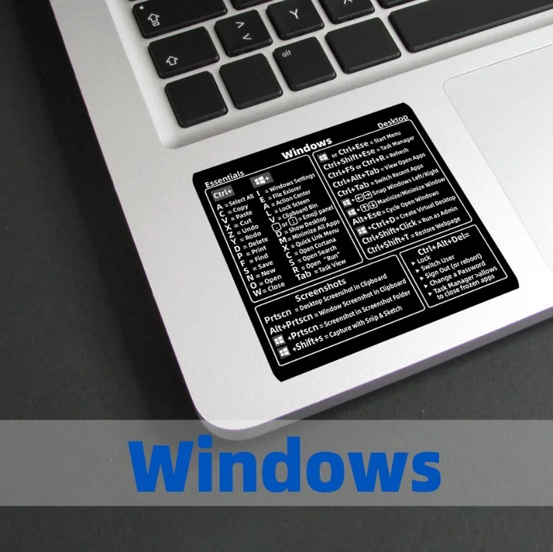 Windows Reference Keyboard Shortcut Sticker for 13-16