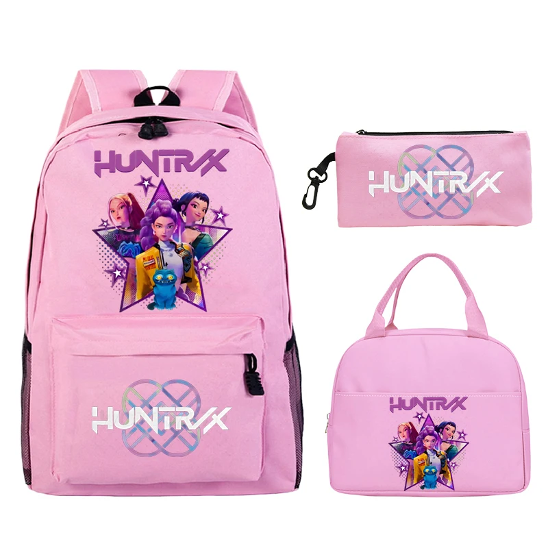 Conjunto de mochilas Kpop Demon Hunters de 3 uds., mochilas escolares para niños, mochila de viaje para mujeres, mochila K-Pop Demon Hunters para estudiantes y niñas