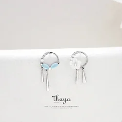 Thaya Original Design Flowers Leaf Tassels Women Earrings Romantic S925 Silver Earrings Stud For Girl Classic Party Fine Jewelry