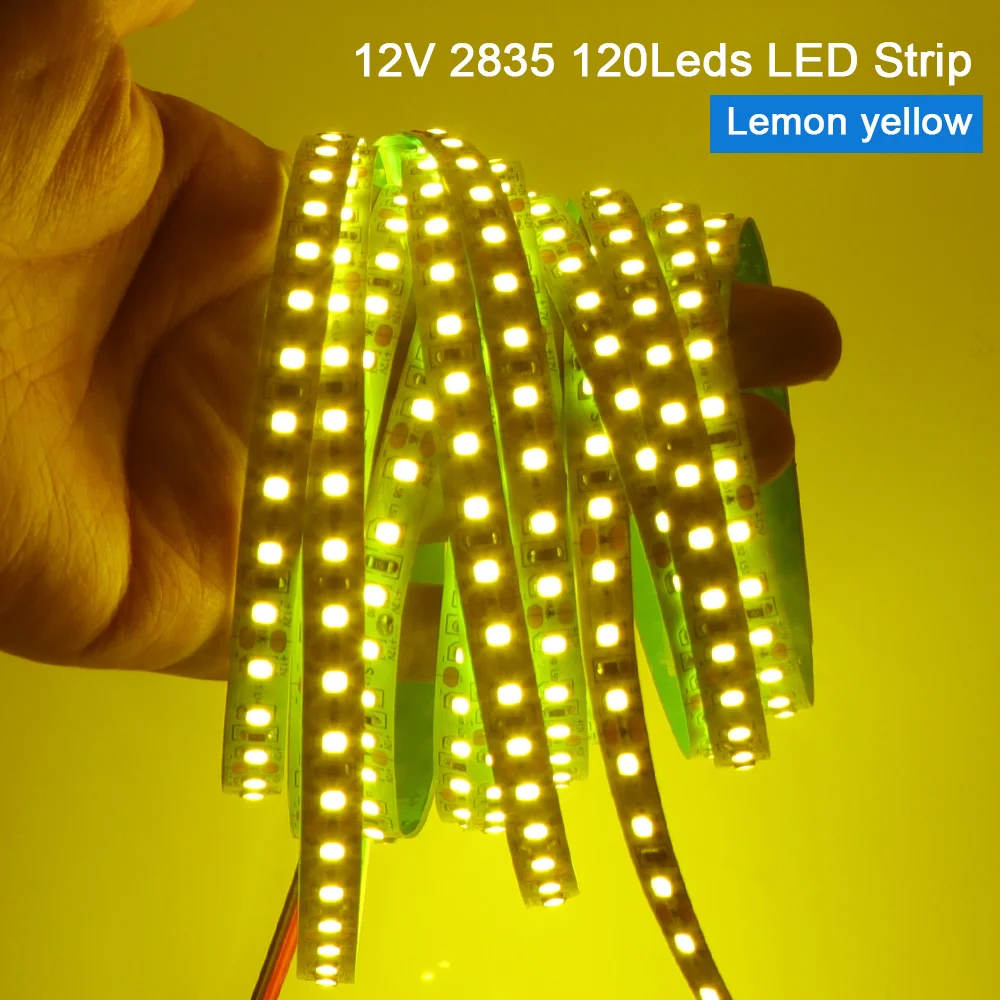 12V 24V 2835 5M 10M แถบไฟ LED สว่างพิเศษเทป120LED/M ยืดหยุ่นหรี่แสงได้พร้อมสาย2 PIN ตกแต่งบ้าน13สี