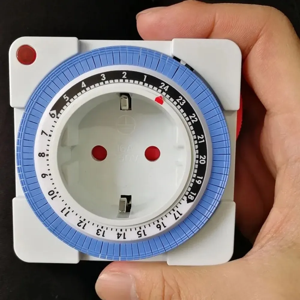 2/3-Pin Plug Timer Switch Socket 15 Minutes Intervals Auto Power Off 24 Hours Timer Socket EU/US Plug Energy Saving