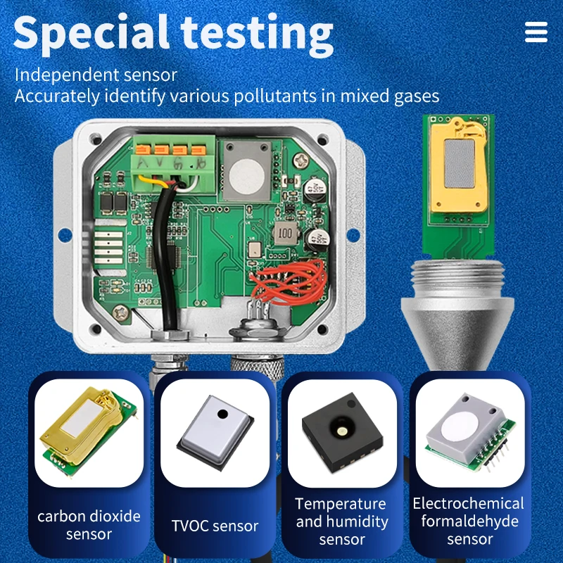 Industrial temperature and humidity transmitter gas detection air quality monitor gas analyzer detector five in one gas detecto