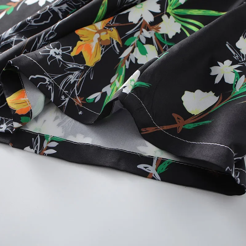 قميص رجالي مطبوع بياقة كوبية ، قميص شاطئ خفيف الوزن ، الصيف #6