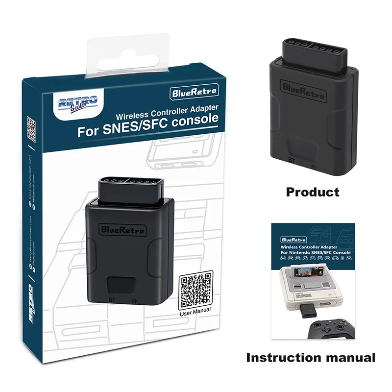 محول وحدة تحكم لاسلكية Blueretro 2024 لوحدة تحكم SNES SFC إلى PS4 PS5 Switch Pro Switch Joycon Xbox One S