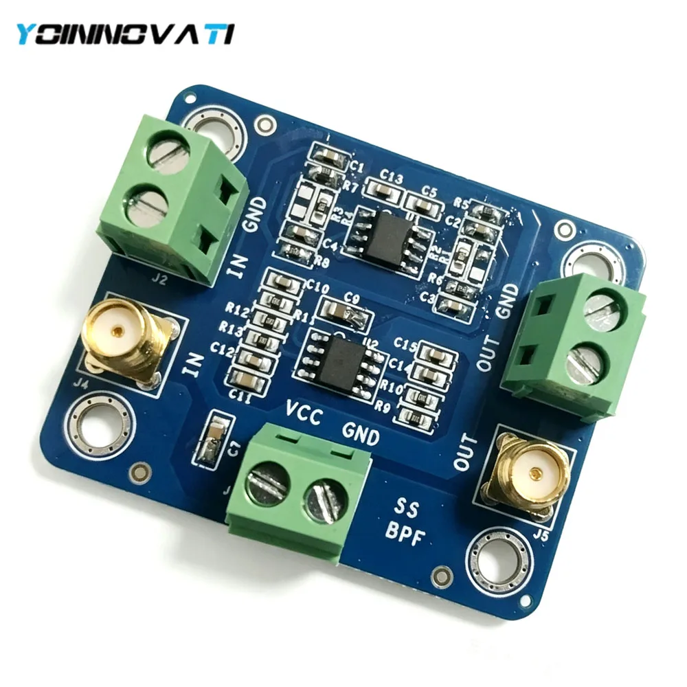 YT Active Bandpass Filter Module 2nd Order Butterworth Single Supply 5-36V, Voltage-Controlled VCVS, SMA & Terminal Output