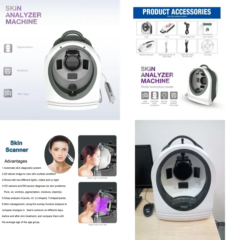 3D Skin Analyzer Portable Face Scanner Automatic Skin Diagnosis System Machine for Beauty Salon Personal Care Device