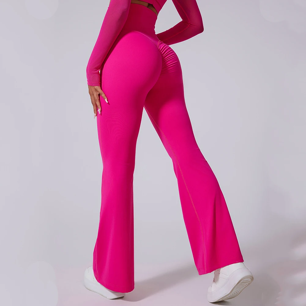 

High Waist Wide Leg Pants Leggings Women Fitness Bell-bottoms Yoga Flared Leggings Push Up Gym Workout Flared Pants Sportswear