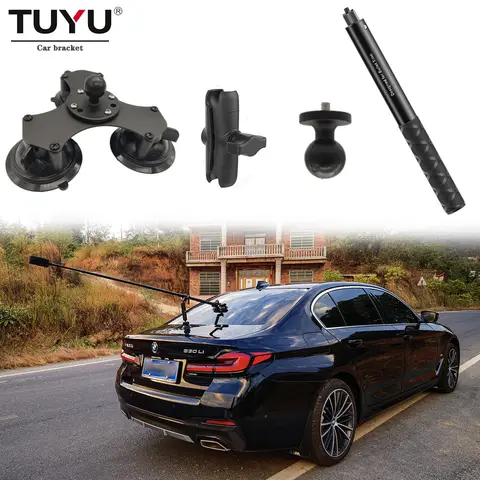 1-tums kulledshållare med dubbel platt sugkopp för bilen och osynlig selfiepinne för Insta360 X3 One RS One X2 GoPro Max-tillbehör 10 best sales Insta360 One RS 1 tum - №3