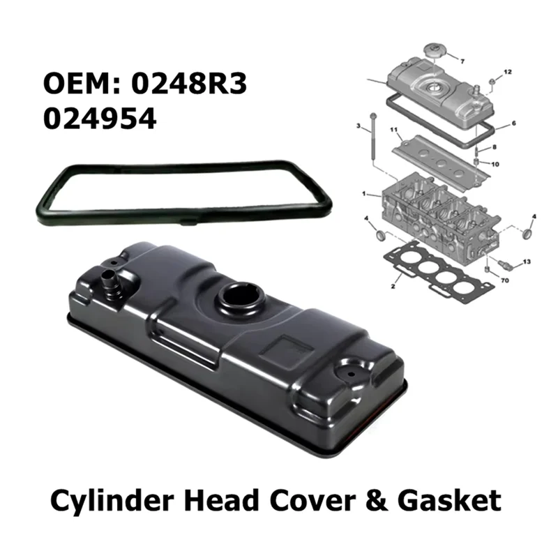 

024954 0248R3 Car Valve Cylinder Head Cover With Gasket For 206 207 306 For Citroen C2 Valve Cover 687452 681578-FSM