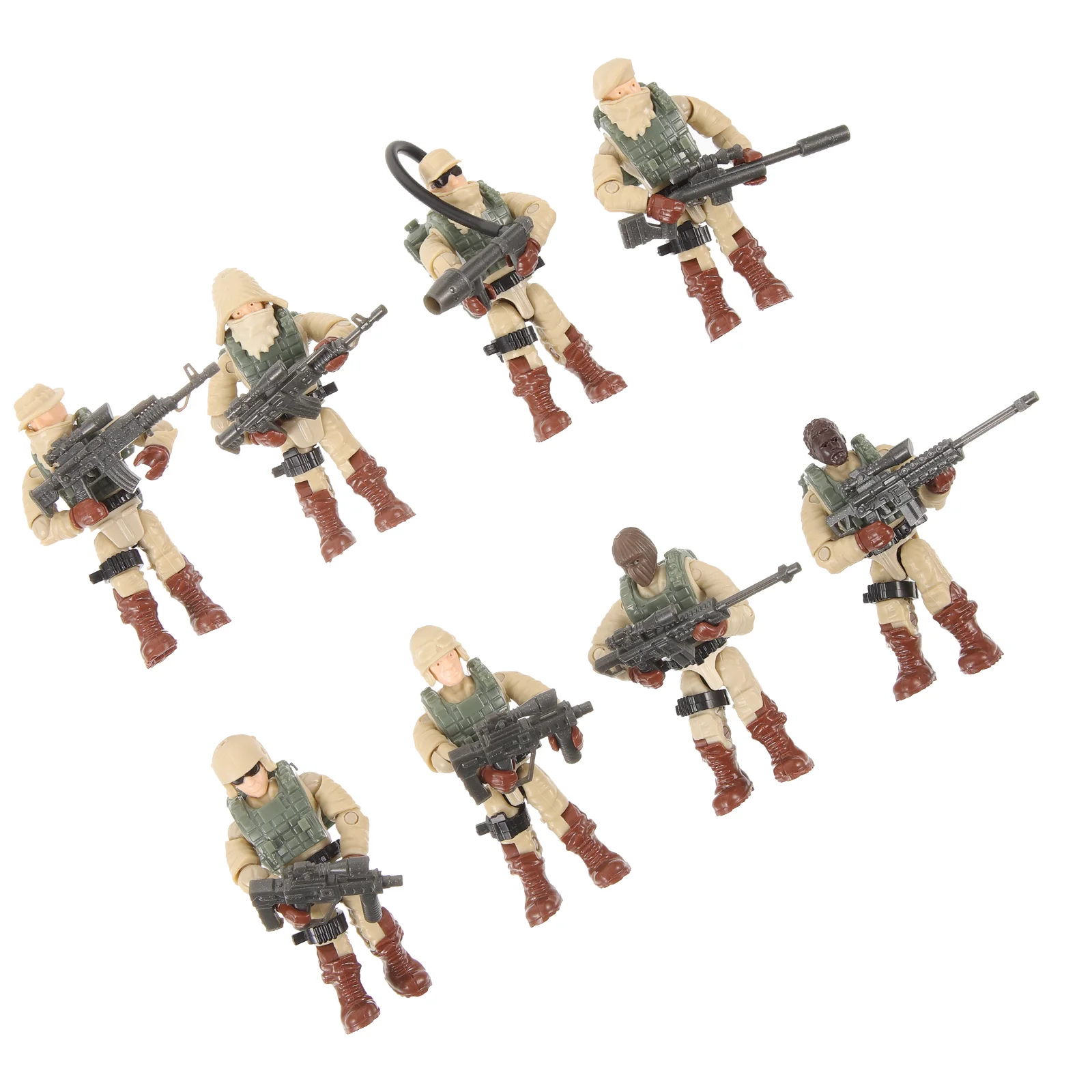 

8pcs Small Action Figures Mini Soldiers Statues Scene Layout Props Desktop Soldiers Model small soldier model