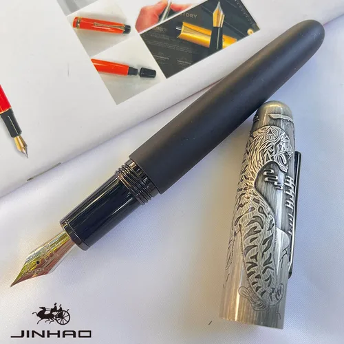 1 Uds JINHAO 9056 pluma estilográfica pluma de madera, pluma de escritura de punta fina/media regalo