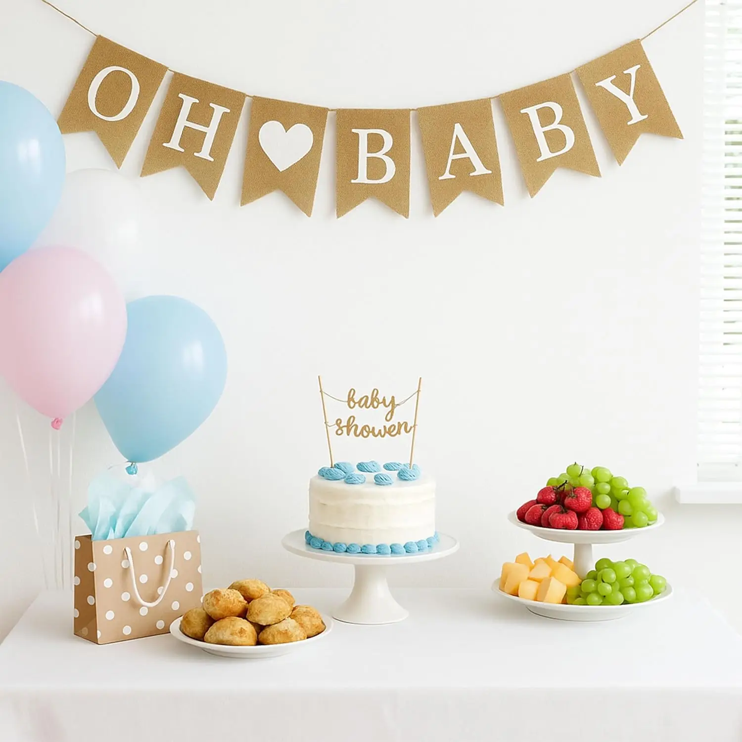 Oh Baby-Sackleinen-Banner für Babyparty-Dekorationen und Geschlecht offenbaren Party – Detail 5
