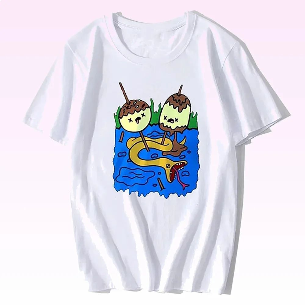 Harajuku 90s Goth Floral Print Rock Chewing Princess Marceline Funny Casual Women T-Shirt Gift