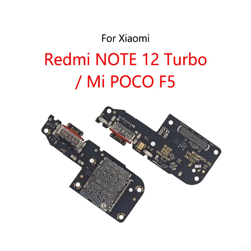 USB Charge Dock Port Socket Jack Connector Flex Cable For Xiaomi Redmi NOTE 12 Turbo/ Mi POCO F5 Pocophone Charging Board Module