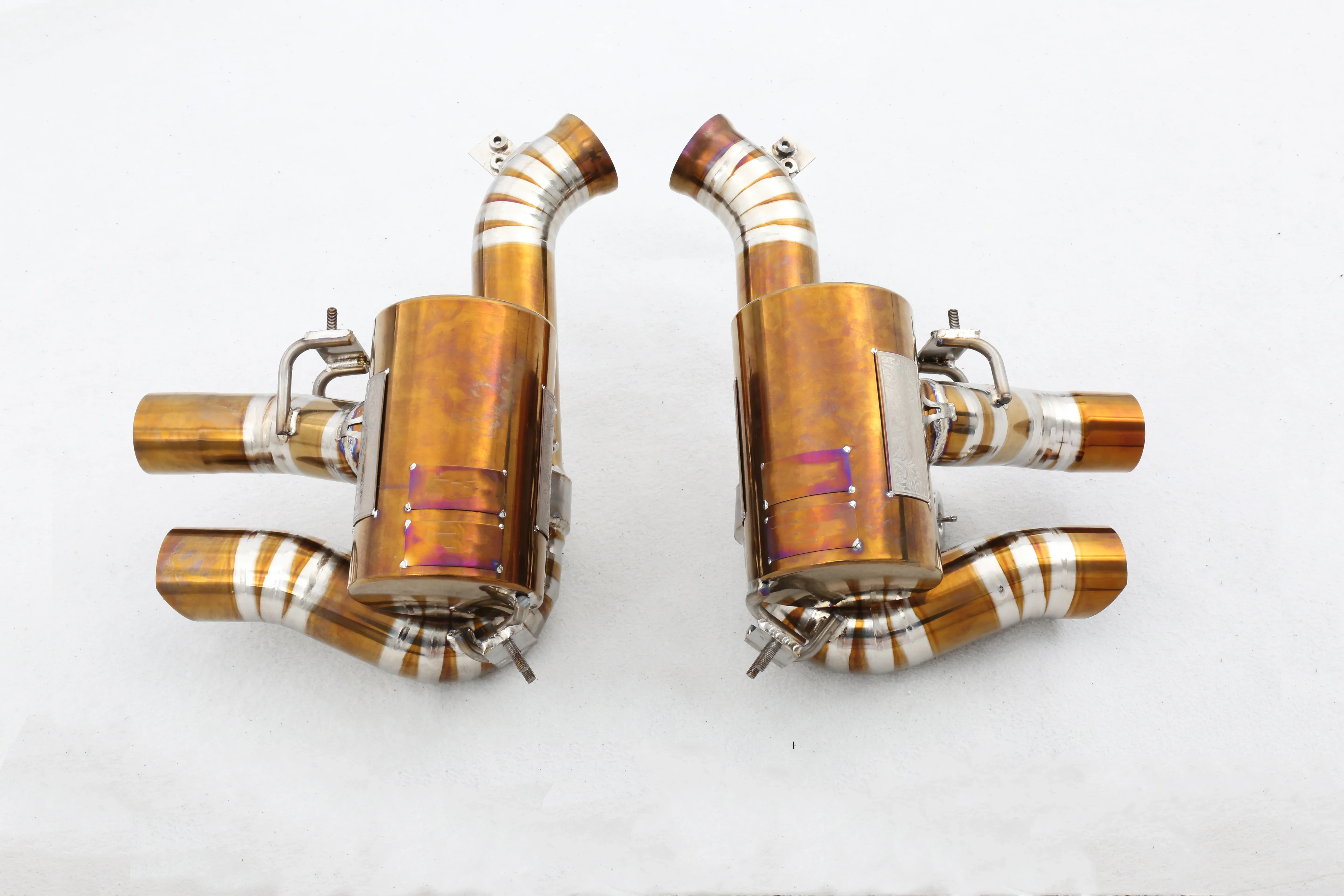 Custom Designed Titanium Valved Exhaust System Mirror Polished 1.2mm Thick Premium Exhaust Pipes for FF/F12 6.2 V12