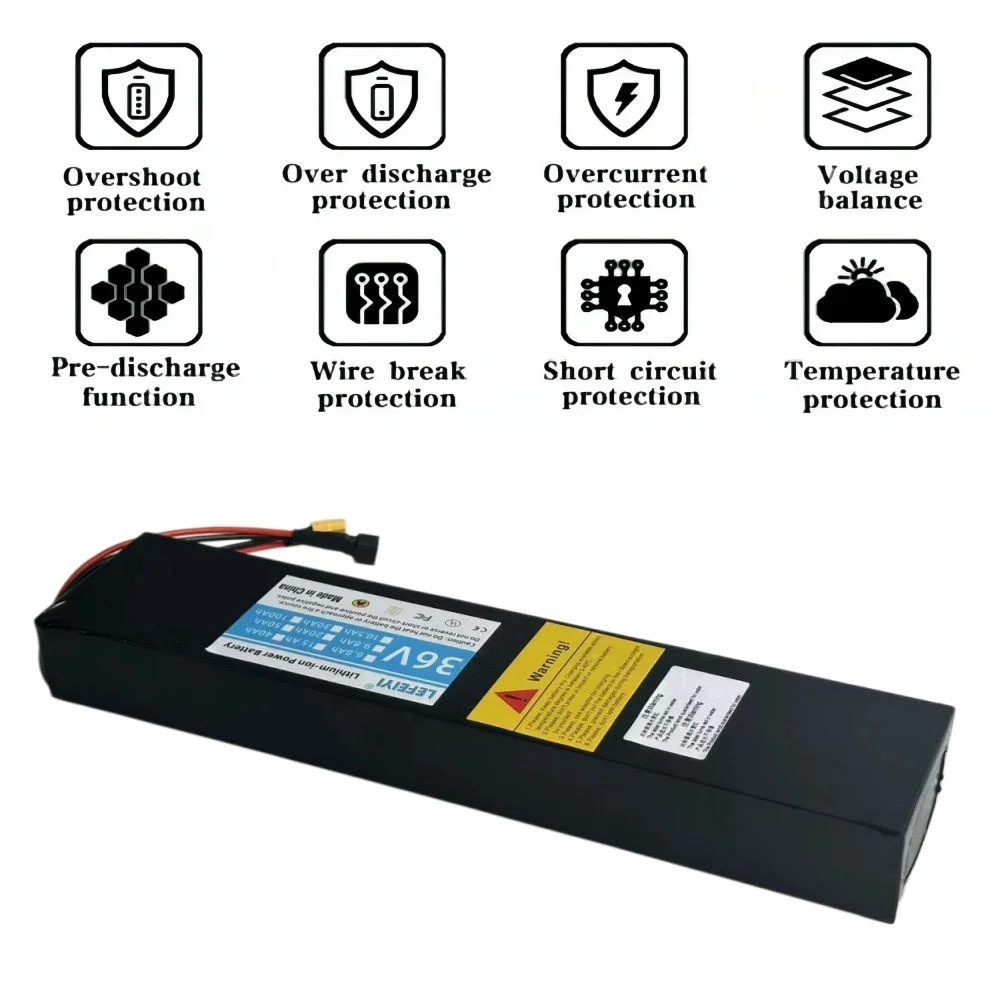 10S4P 36V 10500mAh electric scooter lithium battery 18650 battery pack 42V 10.5Ah electric scooter battery with BMS