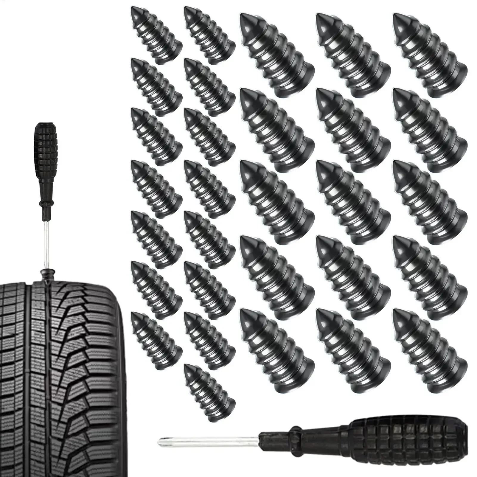 

10/30PCs Car Motorcycle Vacuum Tire Repair Rubber Metal Nail Set Kit Tubeless Tyre Screws Car Truck Motorcycle Repair Tools