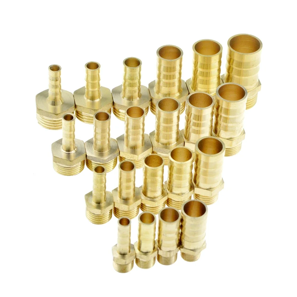 Brass Hose Fitting 4mm 6mm 8mm 10mm 12mm 19mm Barb Tail 1/8 1/4 1/2 3/8 Thread Air Water Pipe Connector Joint Coupler Adapter