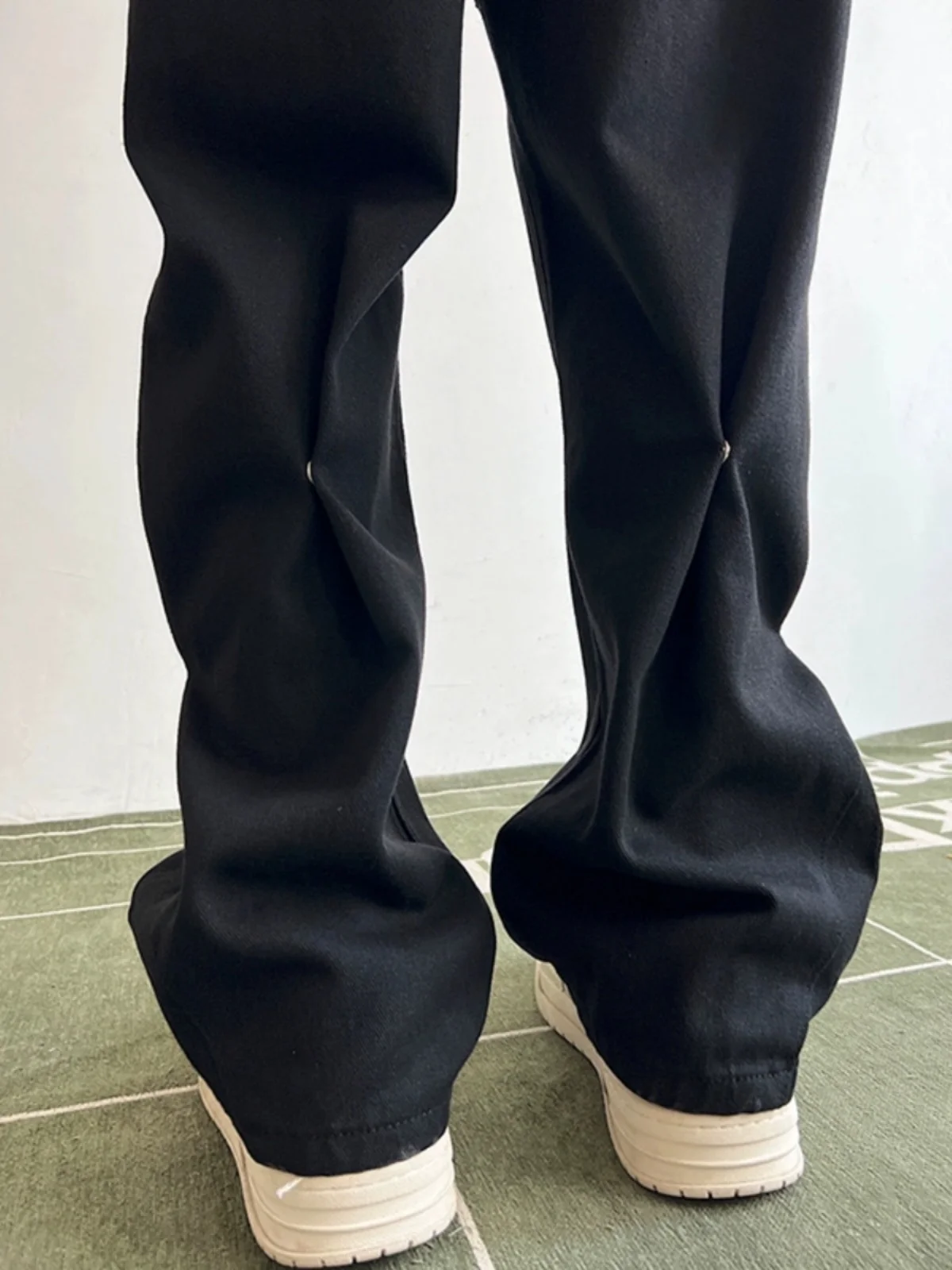 

American Retro Cleanfit Jeans Men's Youth Autumn Pants Micro Flared Button Version Wide Leg Pants High Waist Zipper Closure