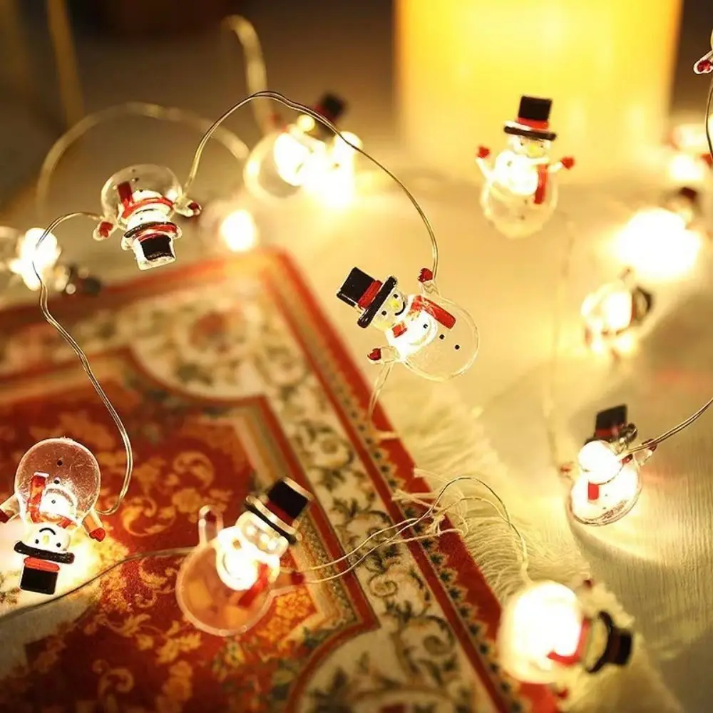 ضوء ملون عيد الميلاد ضوء سلسلة شجرة عيد الميلاد سانتا كلوز شجرة عيد الميلاد ضوء سلسلة ثلج بطارية تعمل بالطاقة