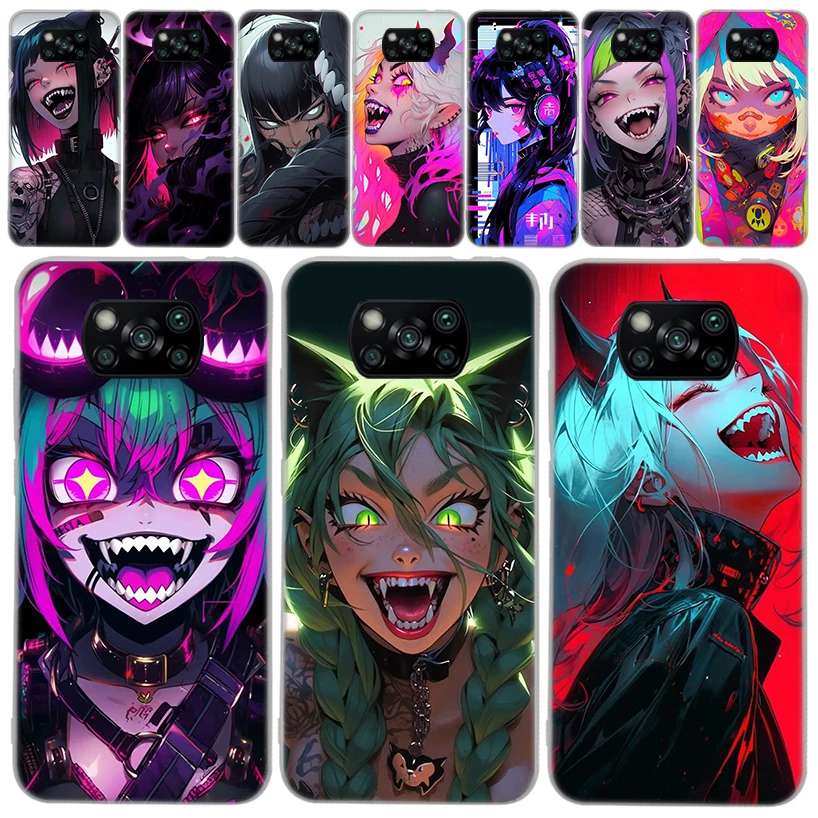 Crazy Gothic Japan Anime Girls Soft Phone Case for Xiaomi Mi 12T 11T 10T 9T Pro 12X 11i 13 12 11 10 9 8 Lite 5X 6X CC9 Housing P