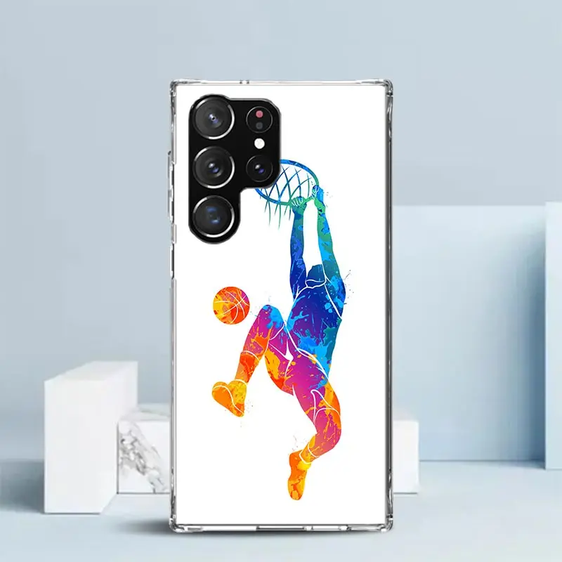 Basketball Basket Dunk Phone Case For Samsung Galaxy S22 S23 S24 Ultra S21 S20 FE S10 Plus S10E S9 S8 + S7 Edge Soft TPU Back Co