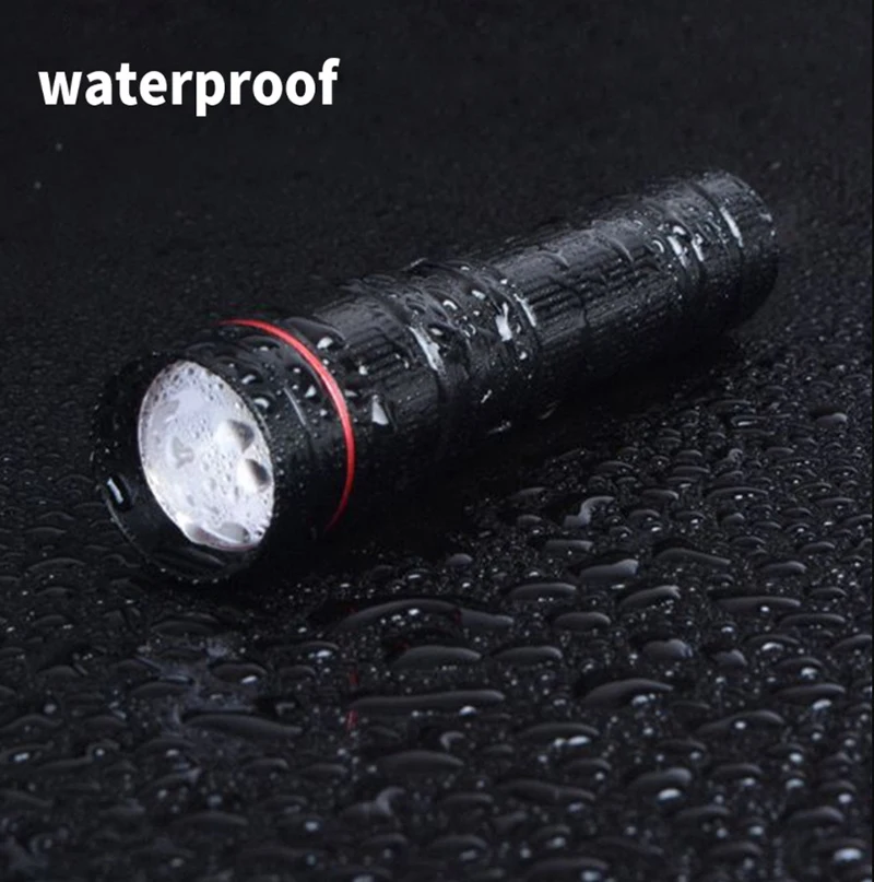 E5 Outdoor Mini Flashlight Telescopic Zoom Usb Portable Rechargeable Led Flashlight Super Bright Torch Built-in battery Lamp