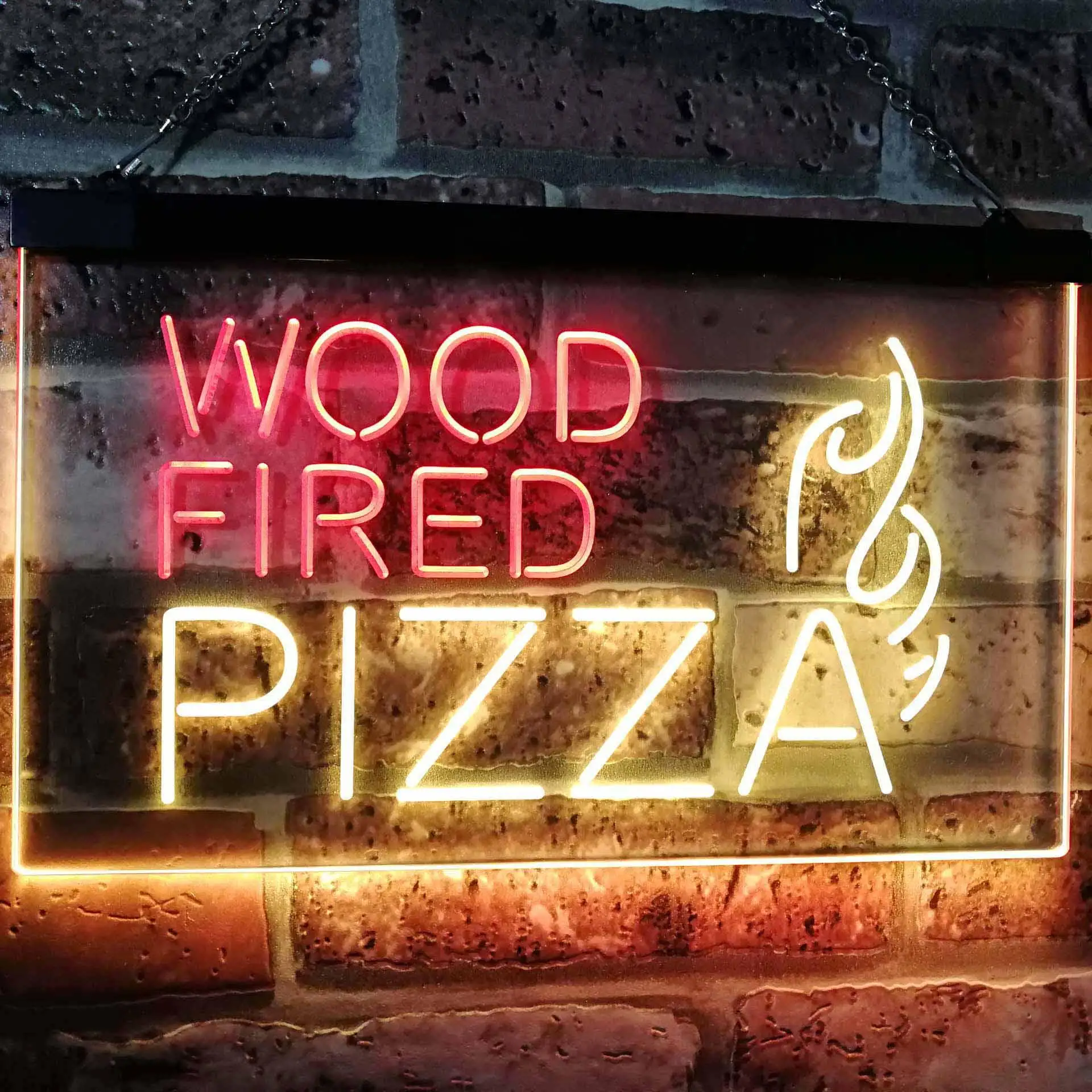 Wood Fired Pizza Dual-color LED Neon Sign st6-i2887